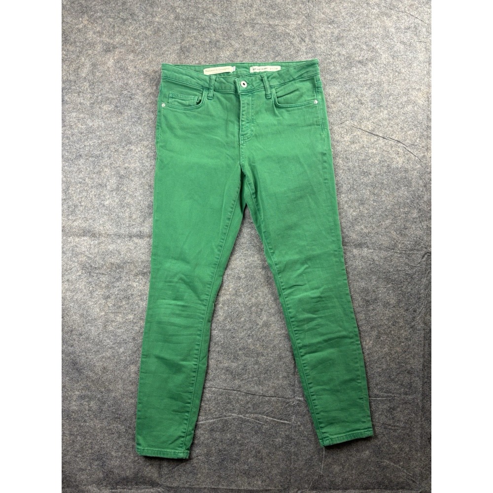 Pilcro Letterpress Anthropologie Mid Rise Skinny Jeans Womens‎ Sz 30 32x27 Green